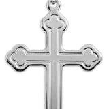 Men's Sterling Silver High Polish Clover Leaf Tip Cross Necklace with Chain Options