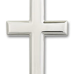 Men's High Polish Sterling Silver Cross Pendant - No Chain