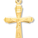 Women's 14kt Gold Over Sterling Silver Contemporary Crucifix Pointy Tips + 18 Inch Gold Plated Chain - Gold-tone