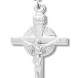 Women's Sterling Silver Polished Crucifix Necklace with Chain Options - 18" 1.8mm Sterling Silver Chain + Clasp