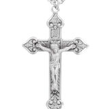 Large Men's Sterling Silver Antiqued Crucifix Necklace
