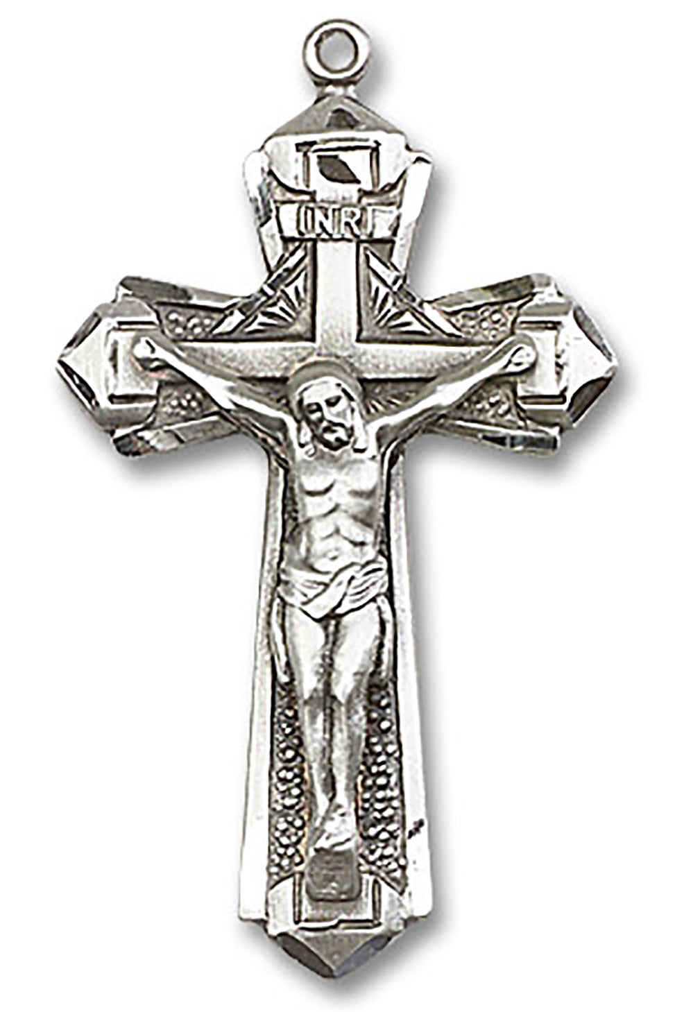 Crucifix Pendant, Sterling Silver - No Chain