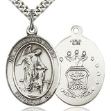 Guardian Angel Air Force Medal, Sterling Silver, Large