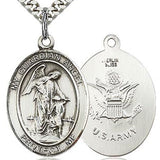 Guardian Angel Army Medal, Sterling Silver, Large
