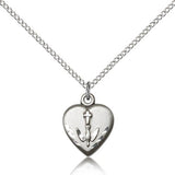 Heart Confirmation Medal, Sterling Silver