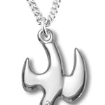 Heartland Store Women's Polished Sterling Silver Descending Dove Necklace with Chain Options - 18" 1.2mm Sterling Silver Chain + Clasp