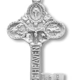 Women's Sterling Silver Key to Heaven 3 Way Necklace with Chain Options