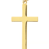 Men's High Polish Classic Plain 16k Gold Plated Cross Necklace