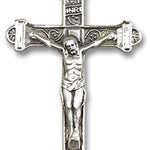 Men's Crucifix Pendant Antique Silver Accents Cross Bar Edges - No Chain