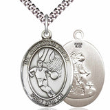 Men's Pewter Oval Guardian Angel Basketball Medal