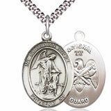 Men's Pewter Oval Guardian Angel National Guard Medal