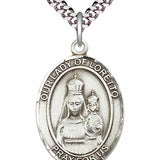 Men's Pewter Oval Our Lady of Loretto Medal