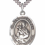 Men's Pewter Oval Our Lady of Mount Carmel Medal