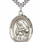 Men's Pewter Oval Our Lady of Providence Medal