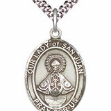 Men's Pewter Oval Our Lady of San Juan Medal