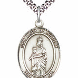 Men's Pewter Oval Our Lady of Victory Medal
