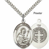 Men's Pewter Oval St. Benedict Medal