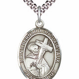 Men's Pewter Oval St. Bernard of Clairvaux Medal