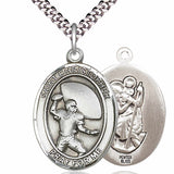 Men's Pewter Oval St. Christopher Football Medal