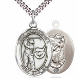 Men's Pewter Oval St. Christopher Golf Medal
