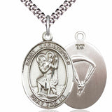 Men's Pewter Oval St. Christopher Paratrooper Medal
