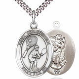 Men's Pewter Oval St. Christopher Tennis Medal