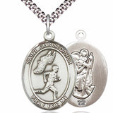 Men's Pewter Oval St. Christopher Track and Field Medal