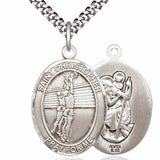 Men's Pewter Oval St. Christopher Volleyball Medal