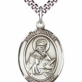 Men's Pewter Oval St. Isidore of Seville Medal