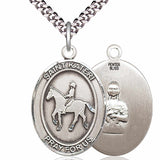 Men's Pewter Oval St. Kateri Equestrian Medal