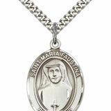 Men's Pewter Oval St. Maria Faustina Medal