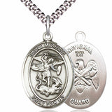Men's Pewter Oval St. Michael National Guard Medal