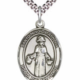 Men's Pewter Oval St. Nino De Atocha Medal