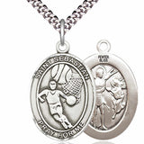 Men's Pewter Oval St. Sebastian Basketball Medal
