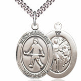 Men's Pewter Oval St. Sebastian Field Hockey Medal