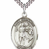 Men's Pewter Oval St. Sebastian Medal