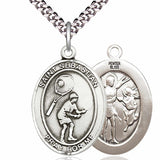 Men's Pewter Oval St. Sebastian Tennis Medal