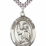 Men's Pewter Oval St. Vincent Ferrer Medal
