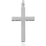 Men's Sterling Silver Etched Matte Cross with Lords Prayer - No Chain