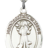 Men's Sterling Silver Saint Francis of Assisi Medal