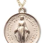 Women's Petite 14kt Gold Over Sterling Silver Round Miraculous Necklace + 18 Inch Gold Plated Chain & Clasp - Gold-tone