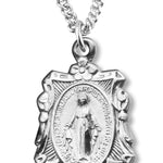 Women's Sterling Silver Flower and Scrolls Miraculous Necklace with Chain Options - 18" 1.8mm Sterling Silver Chain + Clasp