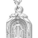 Women's Sterling Silver Ribbon Accent Miraculous Necklace with Chain Options - 18" 1.8mm Sterling Silver Chain + Clasp