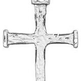 Large Nail Cross Pendant, Sterling Silver