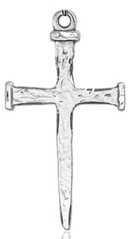 Large Nail Cross Pendant, Sterling Silver - No Chain
