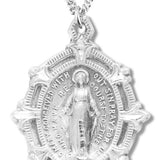Women's Octagon Shape Miraculous Necklace, Sterling Silver with Chain Options