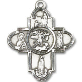 Our Lady 5 Way Cross Pendant, Sterling Silver - No Chain