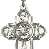 Our Lady 5 Way Cross Pendant, Sterling Silver