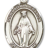 Our Lady of Lebanon Medal, Sterling Silver, Large - No Chain
