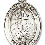 Our Lady of Tears Medal, Sterling Silver, Large - No Chain